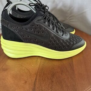 Nike LunarElite Sky‎ High Wedge Black Volt Lunarlon Women's Sneakers Size 9